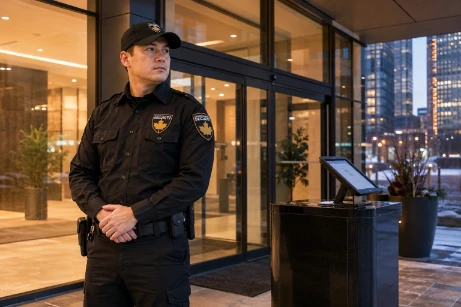 On-site security guard protecting an Edmonton business